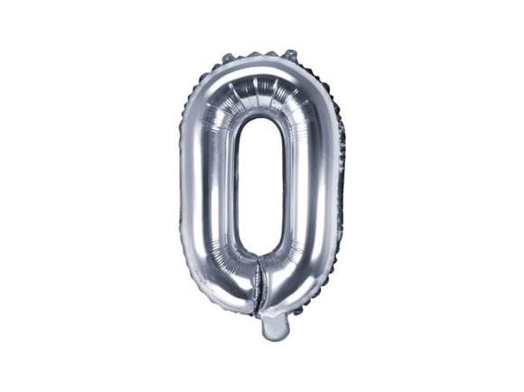 Balón foliový písmeno "O", 35 cm, stříbrný (NELZE PLNIT HELIEM)