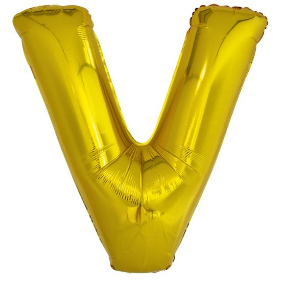 Písmeno V zlatý foliový balónek 86 cm amscan