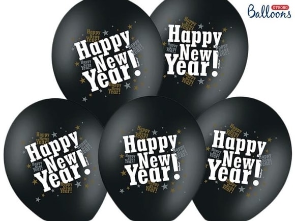 Happy New Year - balónky 30 cm / KUS - Silvestr