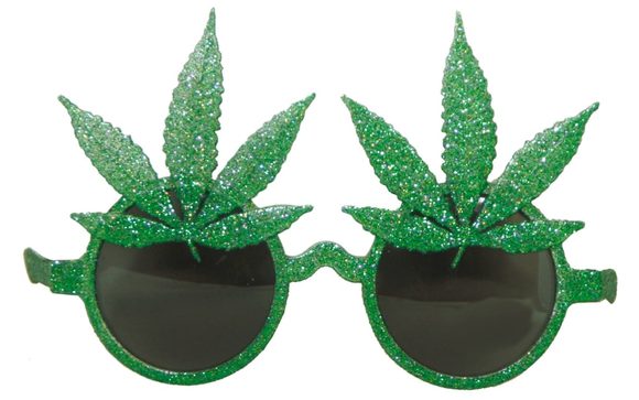 Brýle s konopnými listy - marihuana