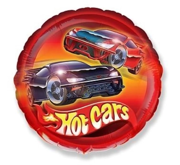 Balón foliový 45 cm Auta- Hot Cars