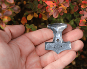 SCANIA THOR'S HAMMER, SILVER PENDANT WITH MOLDAVITE - PENDANTS