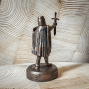 KNIGHT OF THE TEMPLE, HISTORICAL TIN STATUE - BRONZE PATINA - PEWTER FIGURES
