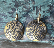 DOMHAN, BRASS EARRINGS, MADE IN IRELAND - CELTIC BRASS JEWELS, IMPORT FROM IRELAND