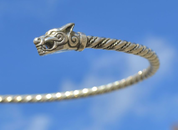 SILVER TORC, WOLVES FROM ICELAND, AG 925, 85 G. - TORQUES, HALSKETTEN