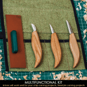 S15 - STARTER CHIP AND WHITTLE KNIFE SET WITH ACCESSORIES - FORGED CARVING CHISELS