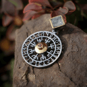 VEGVISIR, RUNES, PENDANT, SILVER, AQUAMARINE - PENDANTS