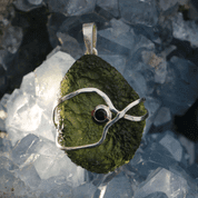 LARA - MOLDAVITE, SILVER PENDANT AG 925 - MOLDAVITES, CZECH