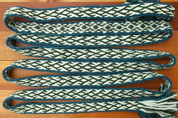 GREEN-BLUE TABLET WOVEN BELT - DEKORATIVE TEXTILGÜRTEL