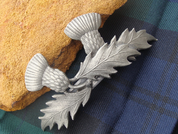 SCOTTISH THISTLE HAIRCLIP, PEWTER - COSTUME JEWELLERY
