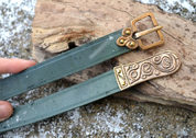 MORAVIA MAGNA, SLAVIC LEATHER BELT, GREEN - BELTS