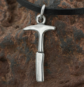 GEOLOGICAL HAMMER, SILVER PENDANT - PENDANTS