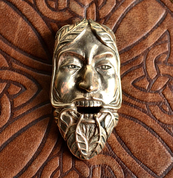 GREEN MAN, THE LORD OF THE NATURE AND REBIRTH, BRONZE PENDANT - CELTIC PENDANTS
