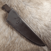 LEATHER SHEATH WITH EMBOSSED WOLF - KNIVES