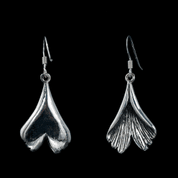 GINKGO, BOUCLES D'OREILLES, ARGENT - BOUCLES D'OREILLES - BIJOUX HISTORIQUE