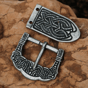 VIKING BUCKLE AND STRAP END, GOKSTAD, ZINC, REPLICA - BELT ACCESSORIES