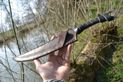 LONG IRON AGE KNIFE, SHARP WITH LEATHER SHEATH - KNIVES