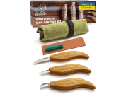 S15 - STARTER CHIP AND WHITTLE KNIFE SET WITH ACCESSORIES - GESCHMIEDETE SCHNITZMEISSEL