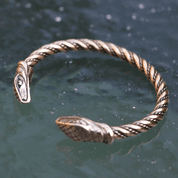 SNAKE, BRASS BRACELET - VIKING, SLAVIC, CELTIC BRACELETS - BRONZE AND BRASS