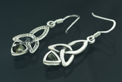 KIRA, EARRINGS, MOLDAVITE AND SILVER - MOLDAVITES, CZECH