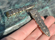 BRONZE STRAP END, BORRE, NORWAY - BRONZE HISTORICAL JEWELS