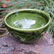 GREEN MEDIEVAL BOWL 10 CM - HISTORICAL CERAMICS