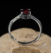 OCULAR, STERLING SILVER RING WITH GARNET - RINGS WITH GEMSTONES, SILVER