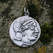 ATHENIAN TETRADRACHM, PENDANT, SILVER, REPRODUCTION - PENDANTS