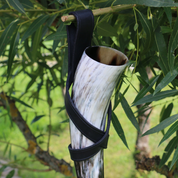 LEATHER HOLDER FOR DRINKING HORN, UNIVERSAL - BLACK - DRINKING HORNS