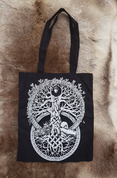 TREE OF LIFE, CLOTH BAG B-W - FASHION - LEATHER