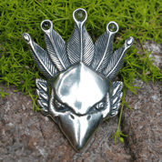 FIREBIRD WITH MOLDAVITE, SILVER PENDANT AG 925 12G - PENDANTS