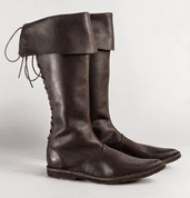 GOTHIC SHOES, LACE-UP, HIGH, BROWN - GOTHIC BOOTS