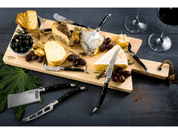 8 CHEESE KNIVES BLACK WITH SERVING BOARD PREMIUM LINE OF LAGUIOLE STYLE DE VIE - KÜCHENMESSER