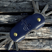 ANCHOR - LEATHER KEYRING WITH SCREWS, BLUE, NAVY - KEYCHAINS, WHIPS, OTHER