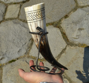 FISHBONE, CARVED SLAVIC DRINKING HORN - DRINKING HORNS