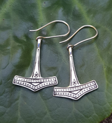 THOR'S HAMMER, SILVER EARRINGS - EARRINGS