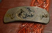 EPONA, HAAR BROCHE AUS IRLAND - MESSING SCHMUCK, IMPORTE IRLAND