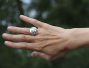 KATZENFUSSABDRUCK, SILBER RING - RINGE