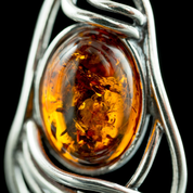 WERA, AMBER PENDANT, STERLING SILVER - AMBER JEWELRY