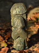 DOMOVOI, SLAVIC GUARDIAN OF YOUR HOME, STATUE, GREEN-GOLD - SLAVIC STATUES, BOHEMIA, MORAVIA