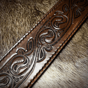 LEATHER SCABBARD FOR THE SWORD FIONN HAND CARVED - ANTIKSCHWERTER