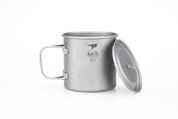 TI3208 SINGLE-WALL TITANIUM MUG WITH FOLDING HANDLE AND LID - TITANIUM EQUIPMENT