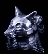 CELTIC FOX, HEAD, PENDANT, STERLING SILVER - PENDANTS