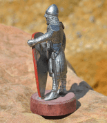 NORMAN WARRIOR WITH A PAINTED SHIELD. TIN FIGURE - PEWTER FIGURES