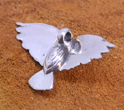 ATHENE NOCTUA, STERLING SILVER LITTLE OWL PENDANT, SMALL - PENDANTS