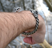 DREKI, VIKING BRACELET, SILVER PLATED TIN ALLOY - VIKING PENDANTS