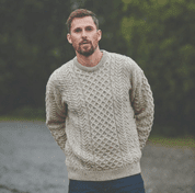 ARAN WOOL SWEATER, IRELAND MEN'S - WOOLEN SWEATERS AND VESTS