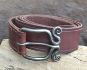 LEATHER BELT WITH SPIRAL FORGED BUCKLE - BELTS