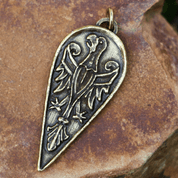 EAGLE ON ALMOND SHIELD, ZINC OLD BRASS - MIDDLE AGES, OTHER PENDANTS