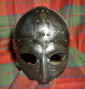 VALGARD, LUXURY DECORATED VIKING HELMET WITH THE FACE MASK - VIKING AND NORMAN HELMETS